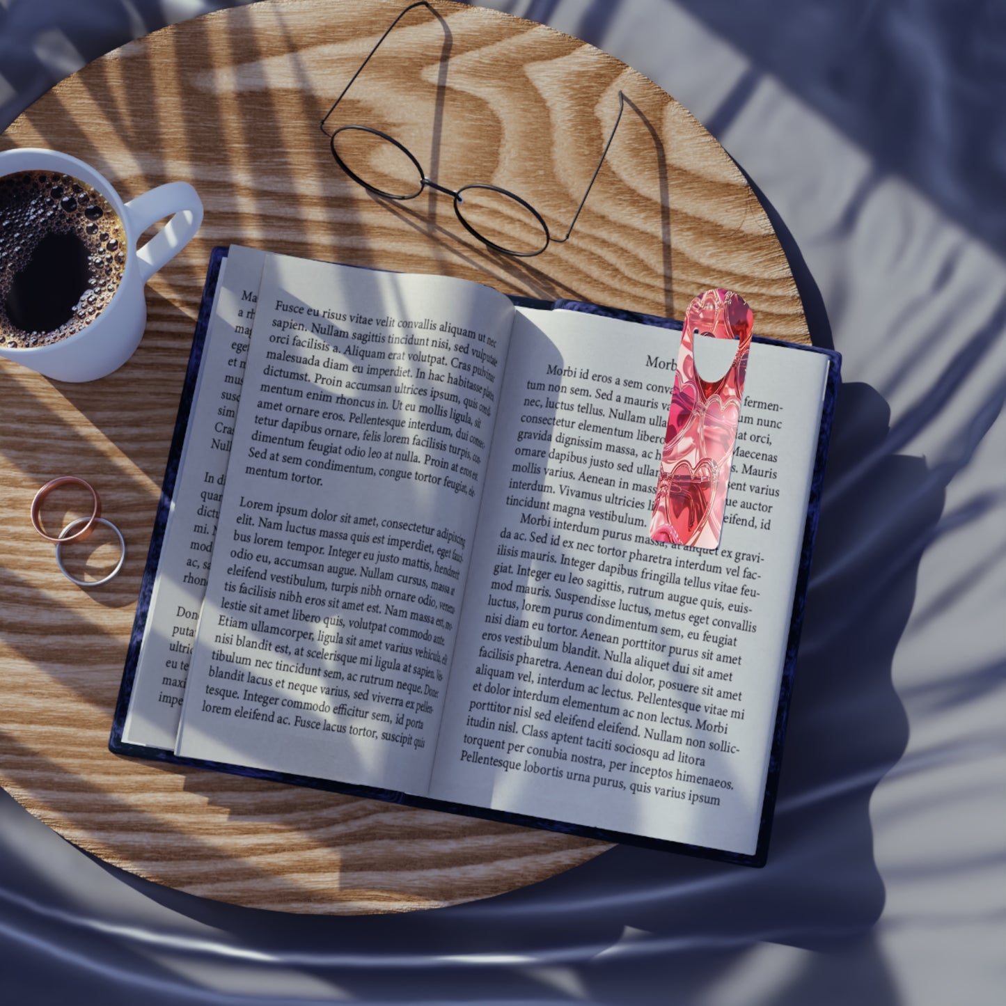 Heart Glass Bookmark — Pink Valentine Reading Accessory