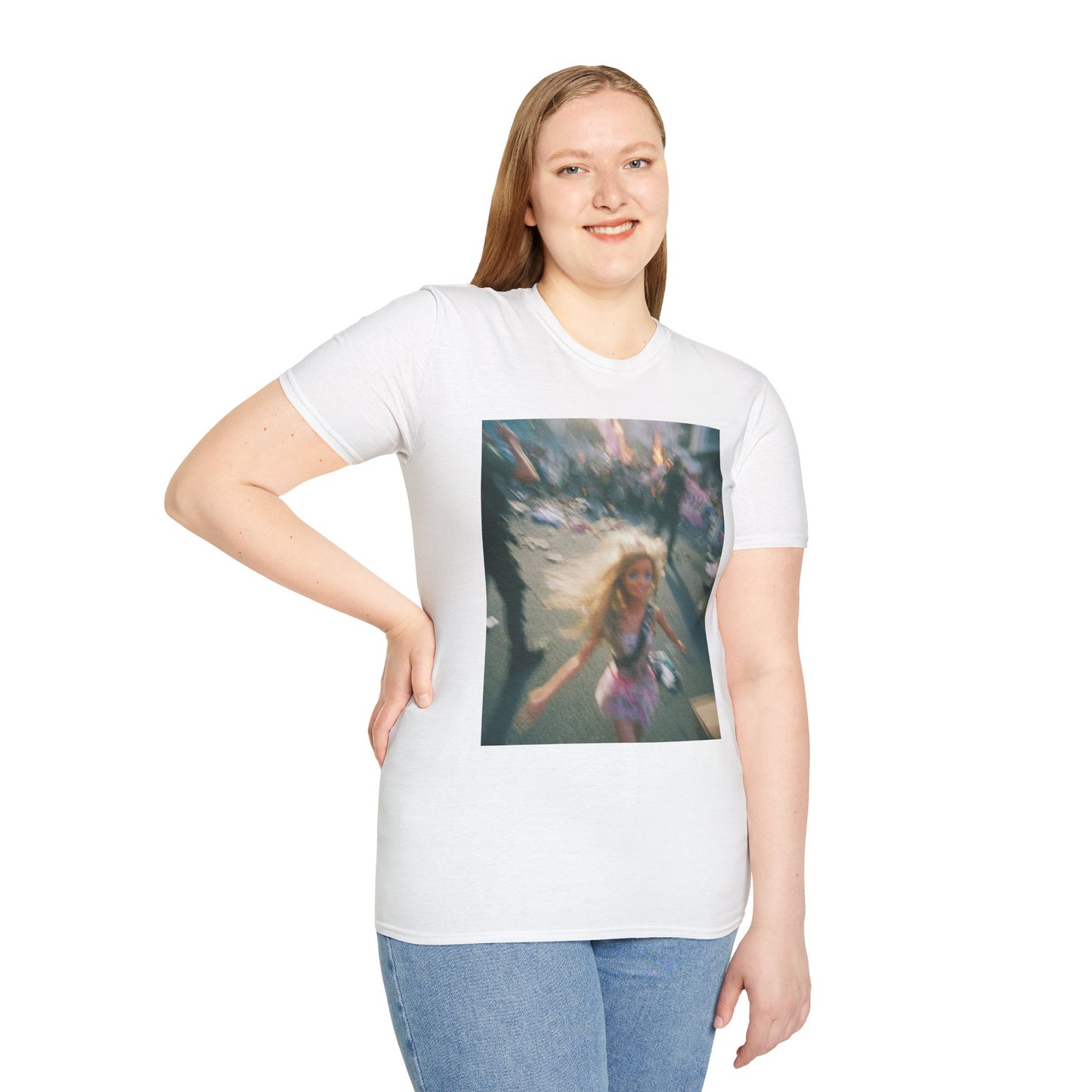 Blurred Carnival Photo T-Shirt — Vintage Festival Girl Graphic Tee