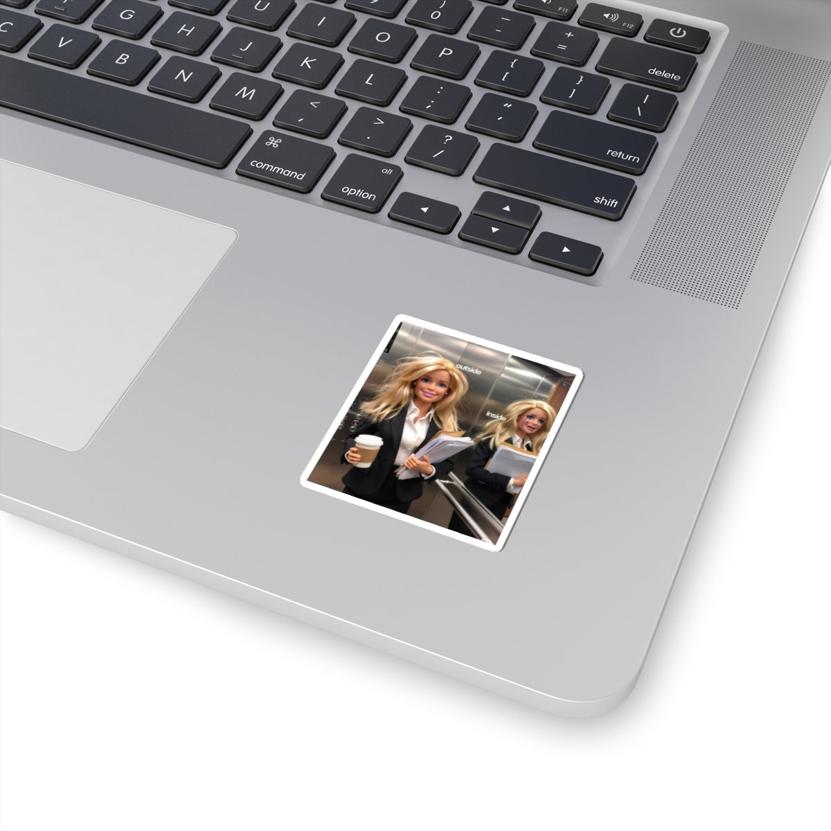'Outside/Inside' Kiss-Cut Sticker — Funny Workday