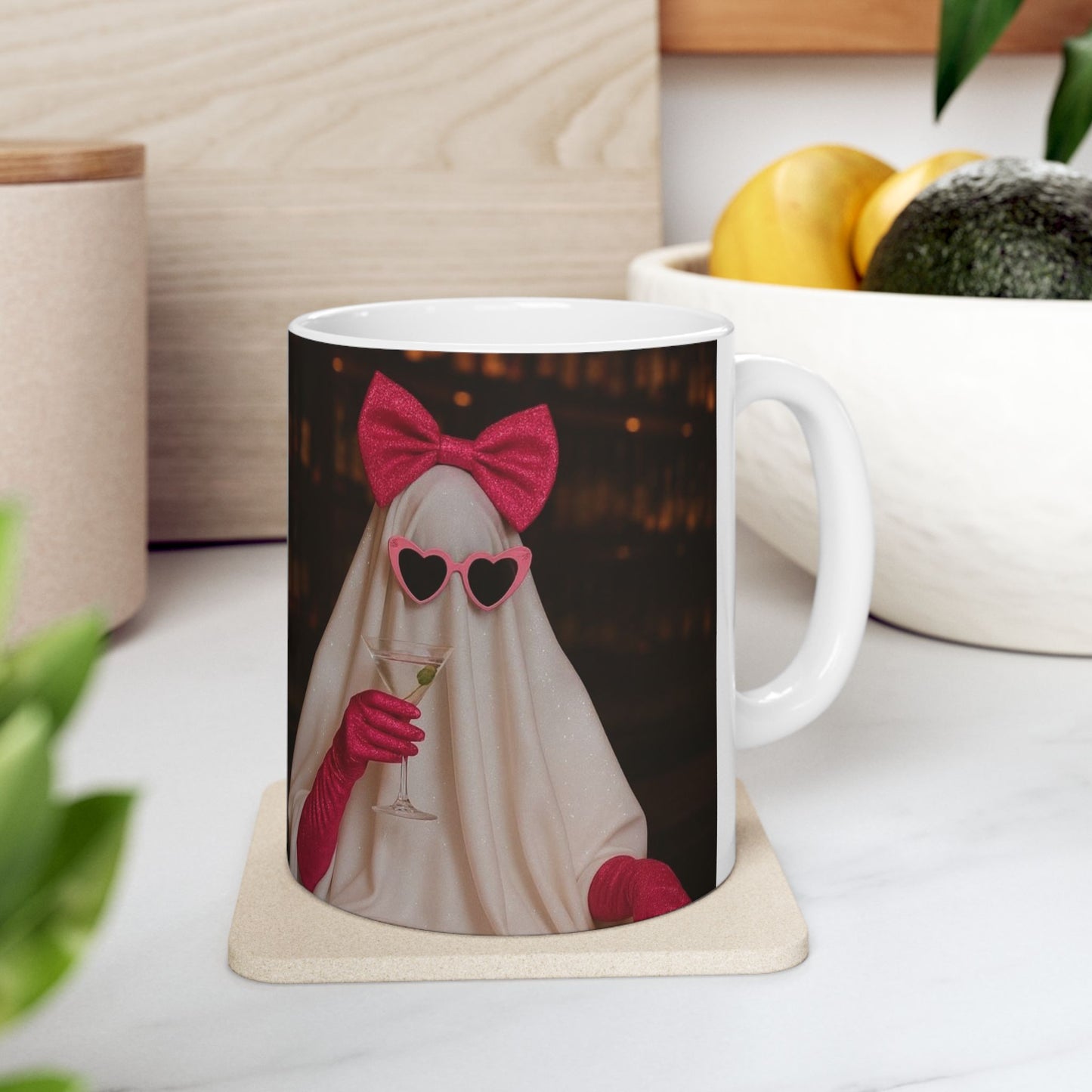 Pink Bow Ghost Mug (11oz)
