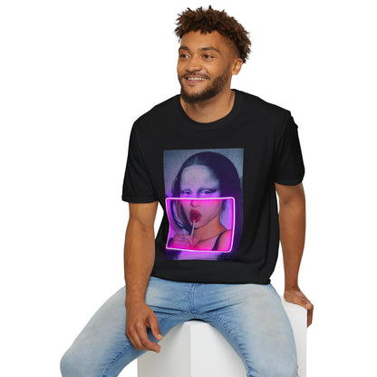 Mona Lisa Neon Pop T-Shirt — Retro Aesthetic Art Shirt