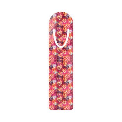 Heart Pattern Metal Bookmark — Colorful Neon Hearts Reading Accessory