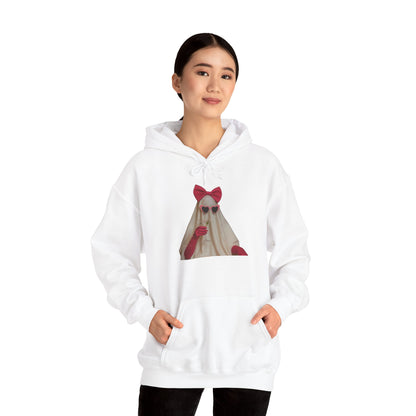 Ghost Girl Hoodie — Cute Pink Bow Spirit Graphic Pullover