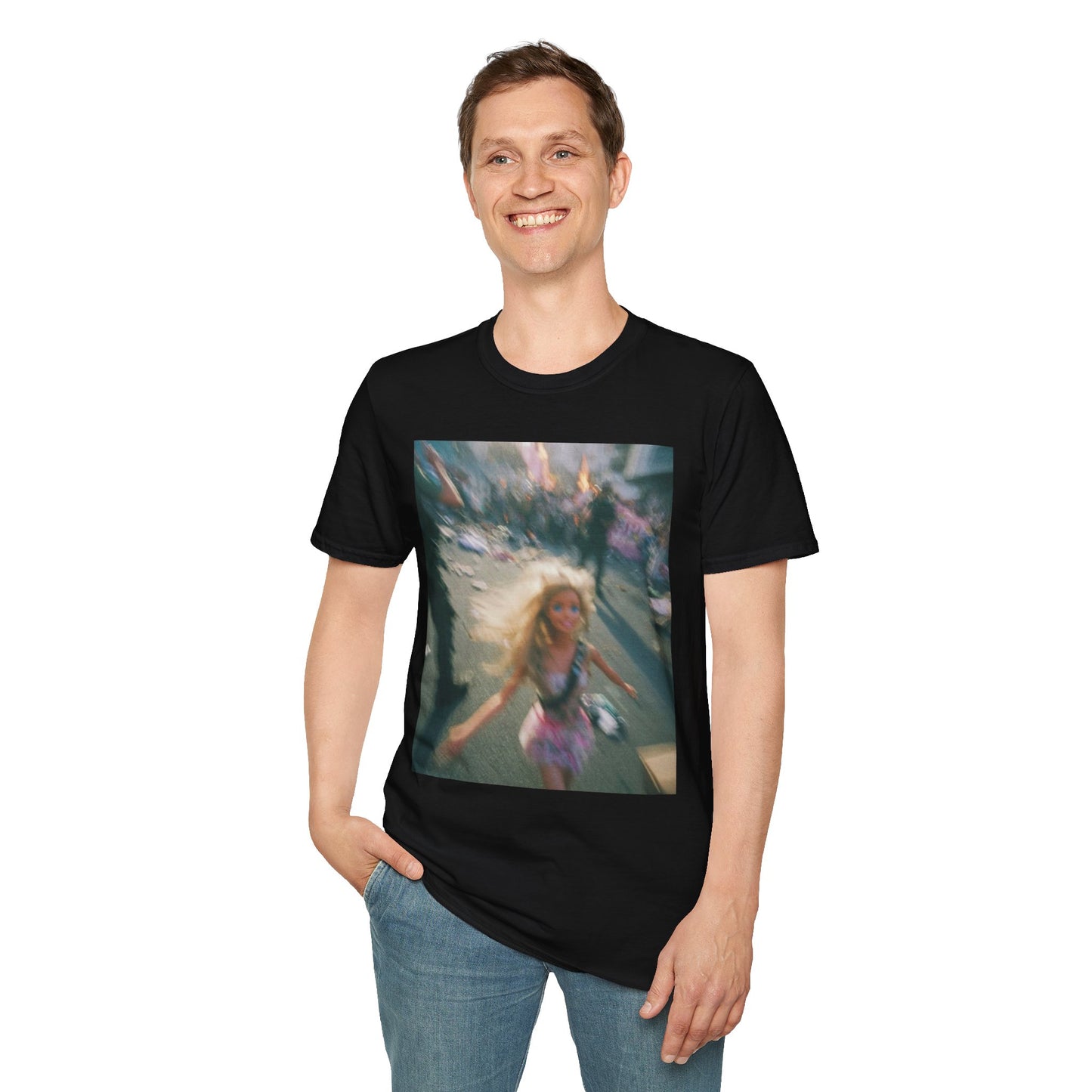Blurred Carnival Photo T-Shirt — Vintage Festival Girl Graphic Tee