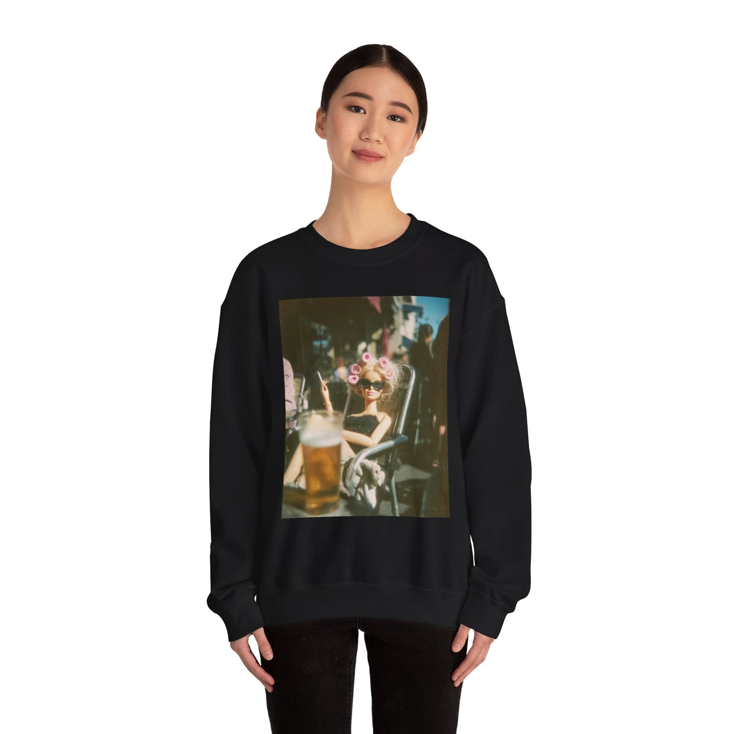 Photography Print Sweatshirt — Vintage Café Scene Crewneck