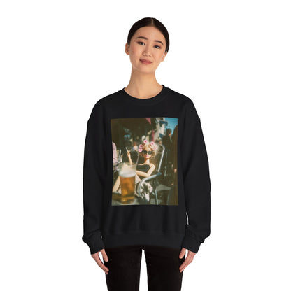Photography Print Sweatshirt — Vintage Café Scene Crewneck