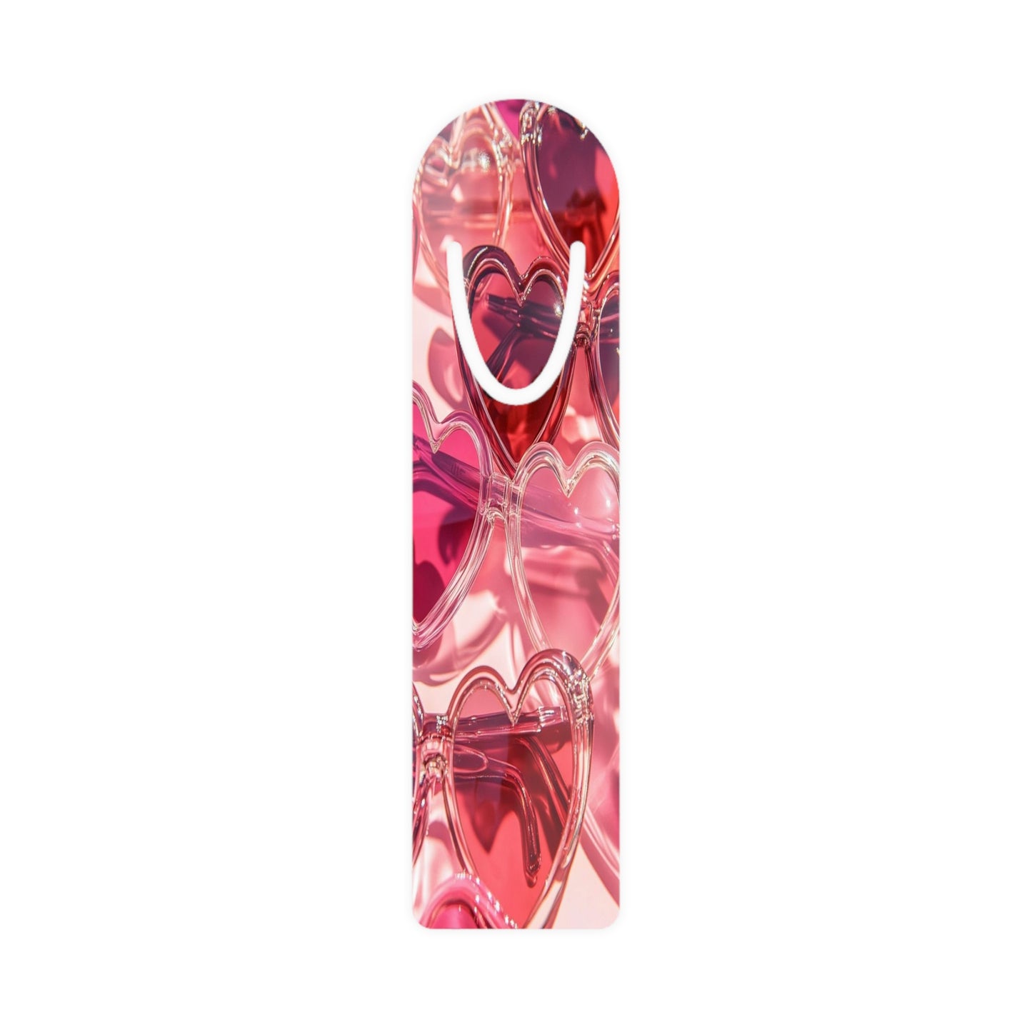 Heart Glass Bookmark — Pink Valentine Reading Accessory