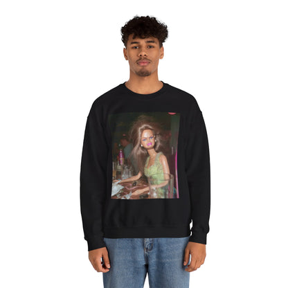 Crewneck Sweatshirt — Vintage Blurry Doll Photo Print