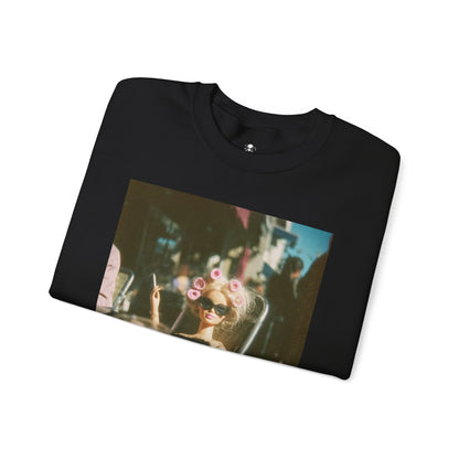 Photography Print Sweatshirt — Vintage Café Scene Crewneck
