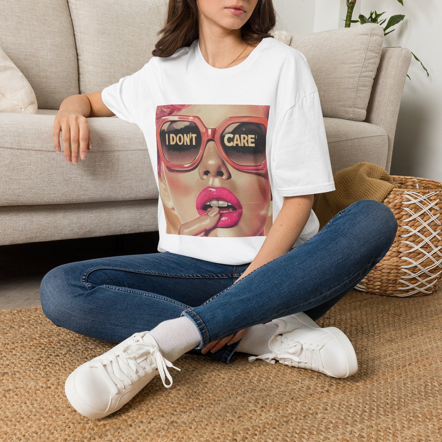 I Don't Care Sunglasses Pop Art T-Shirt