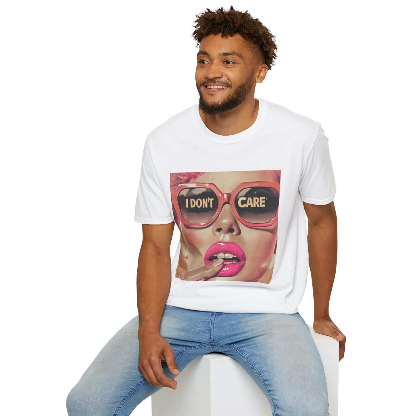 I Don't Care Sunglasses Pop Art T-Shirt