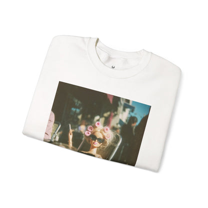Photography Print Sweatshirt — Vintage Café Scene Crewneck
