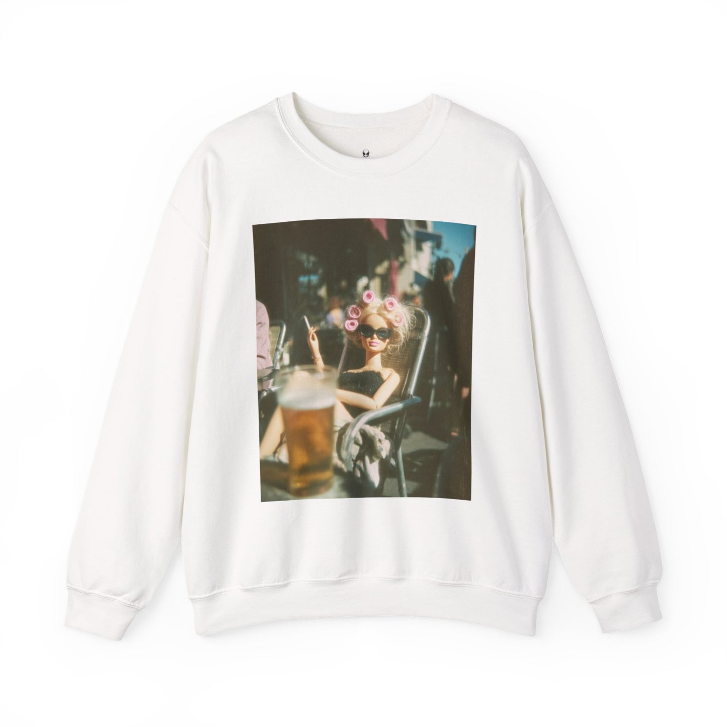 Photography Print Sweatshirt — Vintage Café Scene Crewneck