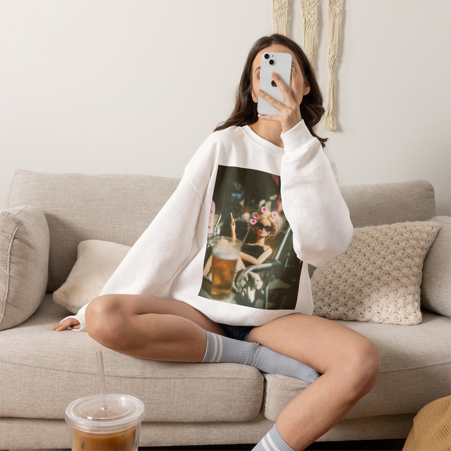 Photography Print Sweatshirt — Vintage Café Scene Crewneck