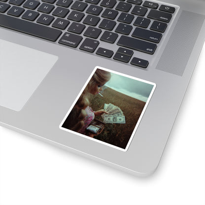 Cash Retro Kiss-Cut Sticker