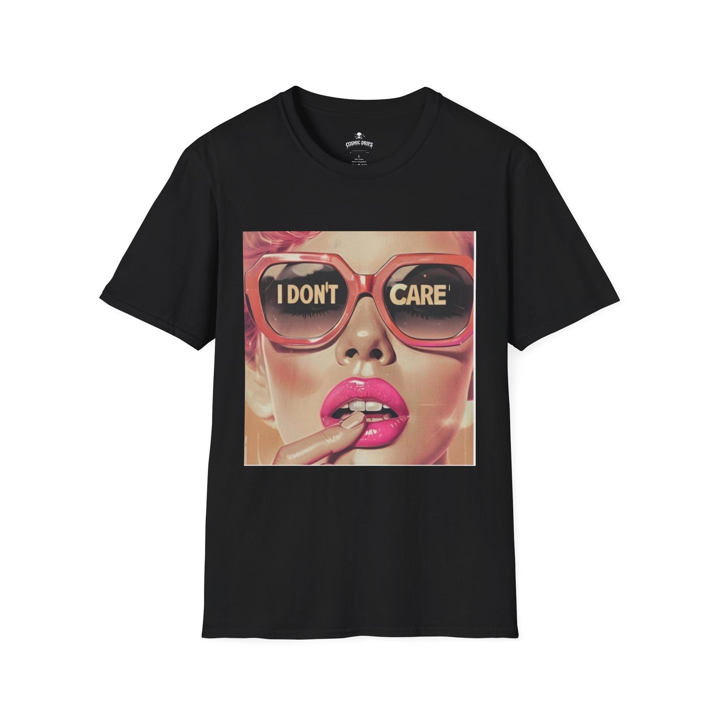 I Don't Care Sunglasses Pop Art T-Shirt
