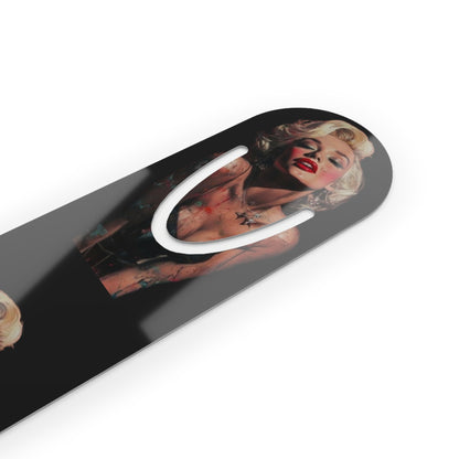 Glam Portrait Metal Bookmark — Vintage Pinup Art