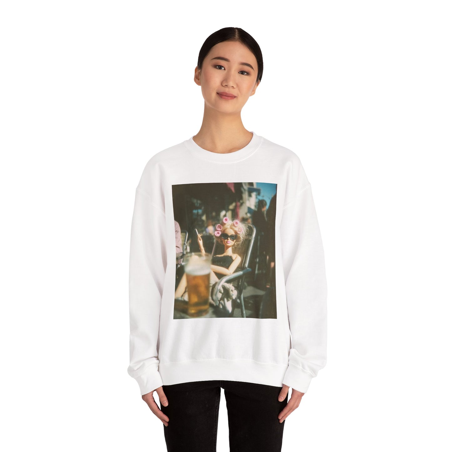 Photography Print Sweatshirt — Vintage Café Scene Crewneck