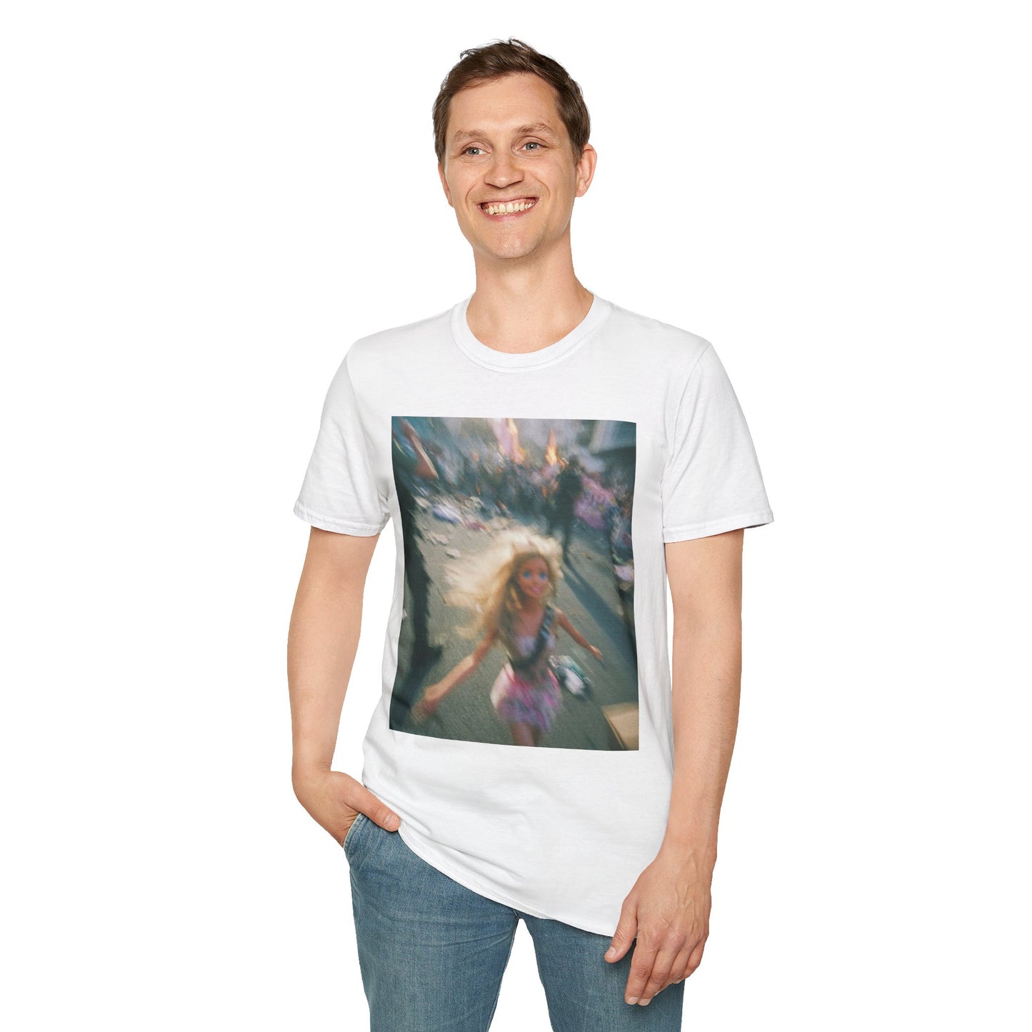 Blurred Carnival Photo T-Shirt — Vintage Festival Girl Graphic Tee