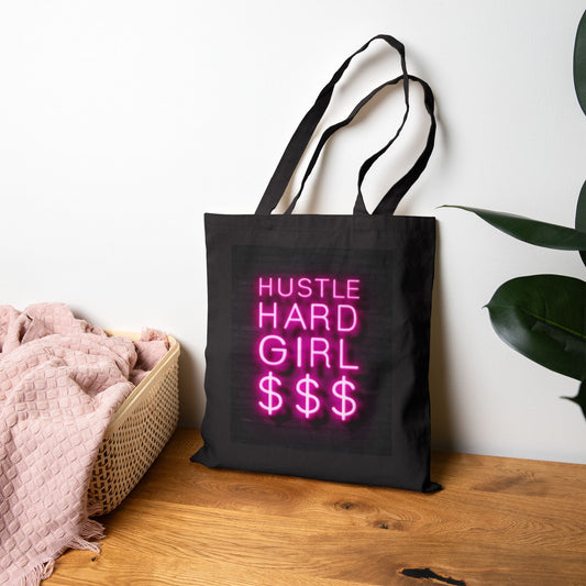 Hustle Hard Girl Neon Canvas Tote