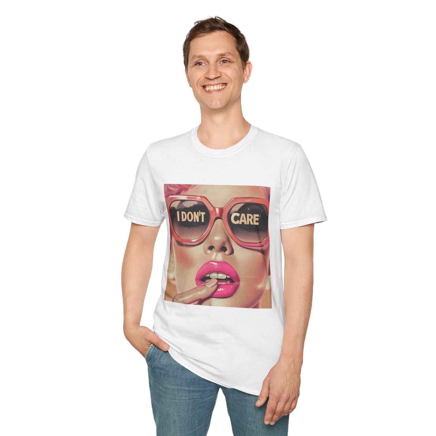 I Don't Care Sunglasses Pop Art T-Shirt