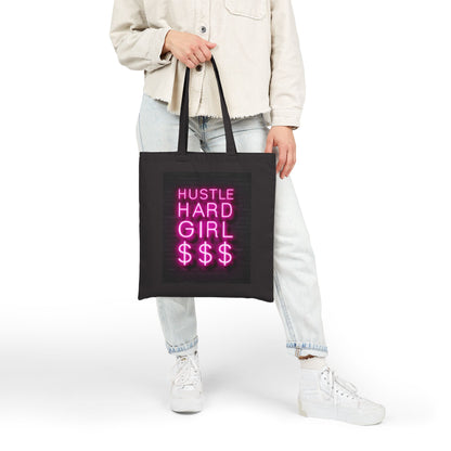 Hustle Hard Girl Neon Canvas Tote