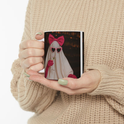 Pink Bow Ghost Mug (11oz)