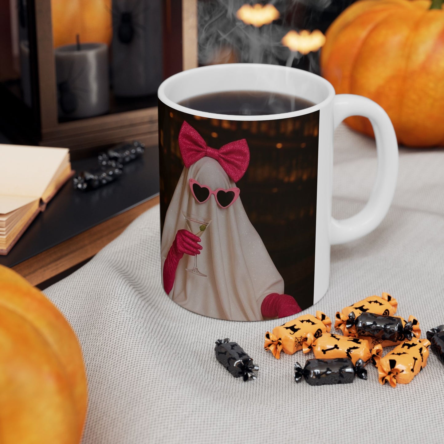 Pink Bow Ghost Mug (11oz)