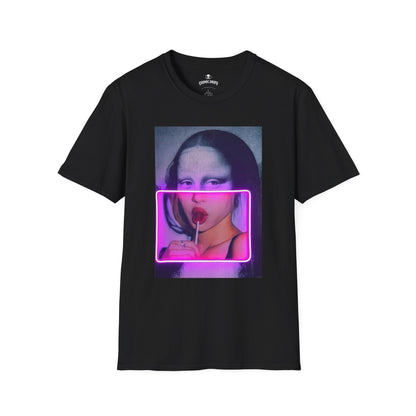 Mona Lisa Neon Pop T-Shirt — Retro Aesthetic Art Shirt