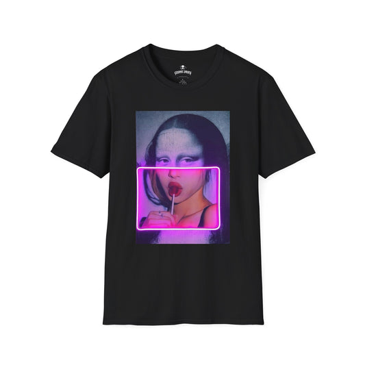 Mona Lisa Neon Pop T-Shirt — Retro Aesthetic Art Shirt