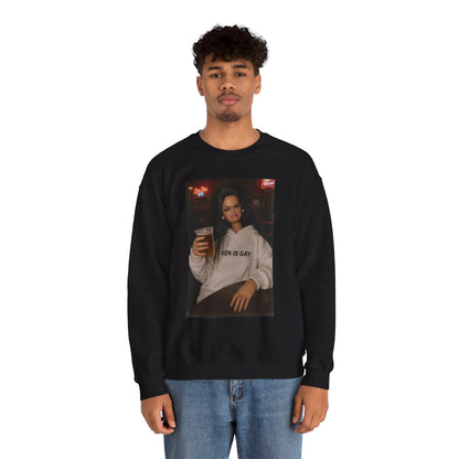 Crewneck Sweatshirt — Photo Print "Ken Is Gay" Retro Bar Vibe