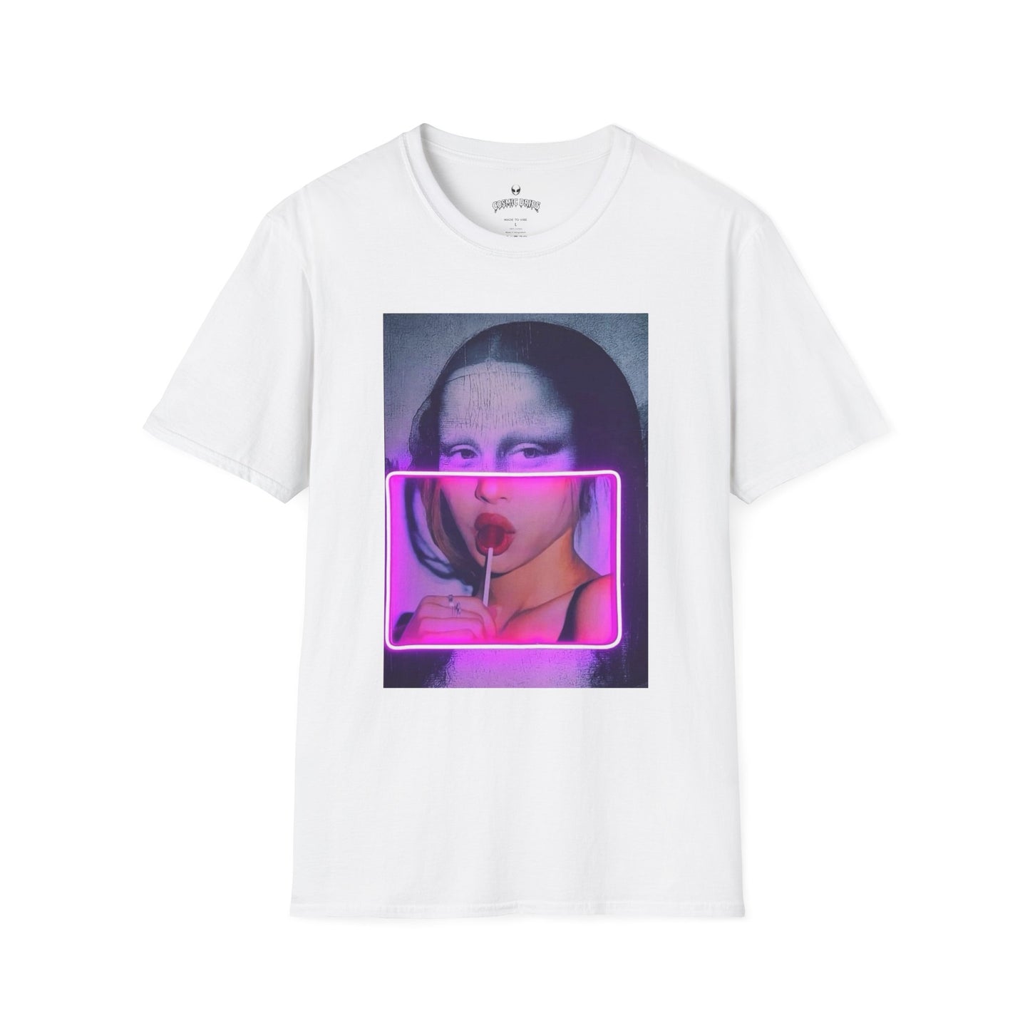 Mona Lisa Neon Pop T-Shirt — Retro Aesthetic Art Shirt