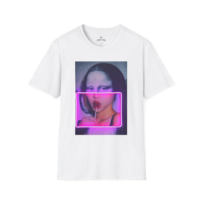 Mona Lisa Neon Pop T-Shirt — Retro Aesthetic Art Shirt