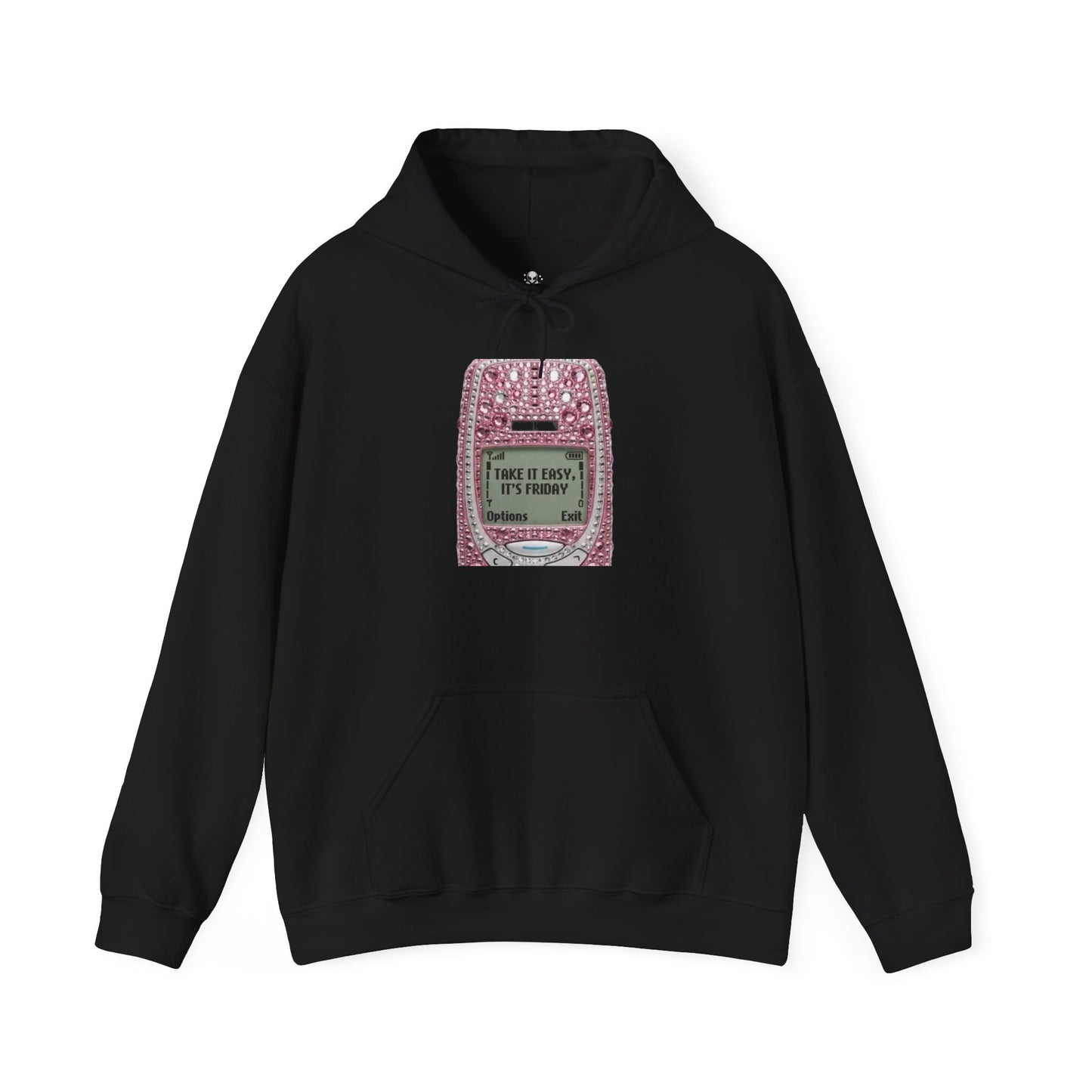 Hoodie — Pink Glitter Game Console ‘Take it easy, Its Friday’ Graphic Hoodie