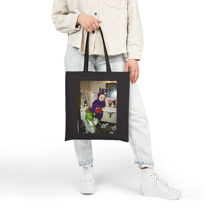 Dark Grunge Tote Bag — Edgy Teletubby Bathroom Art Print