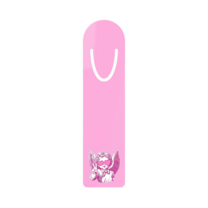 Pink Angel Bookmark — Cute Heart Cherub Metal Page Marker