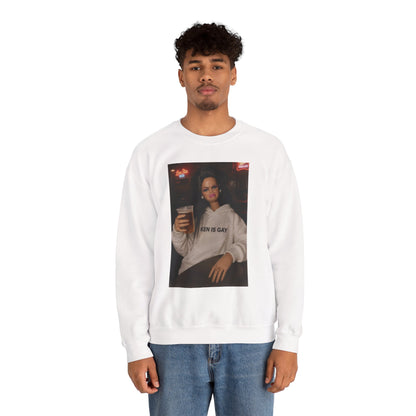 Crewneck Sweatshirt — Photo Print "Ken Is Gay" Retro Bar Vibe