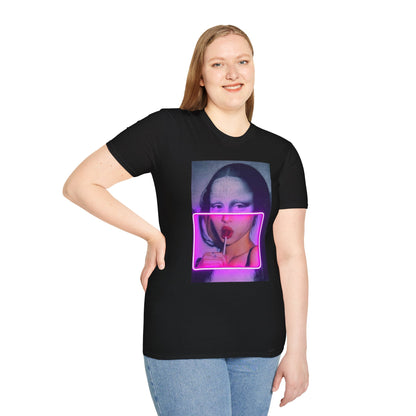 Mona Lisa Neon Pop T-Shirt — Retro Aesthetic Art Shirt
