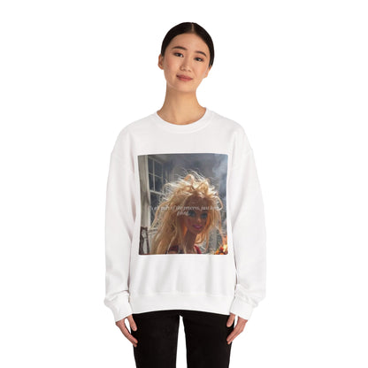 Barbie on Fire Graphic Sweatshirt – Retro Doll Photo Pullover with Text