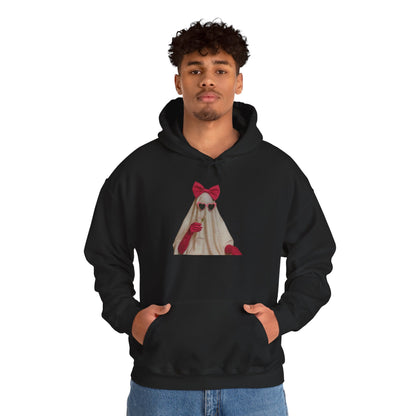 Ghost Girl Hoodie — Cute Pink Bow Spirit Graphic Pullover