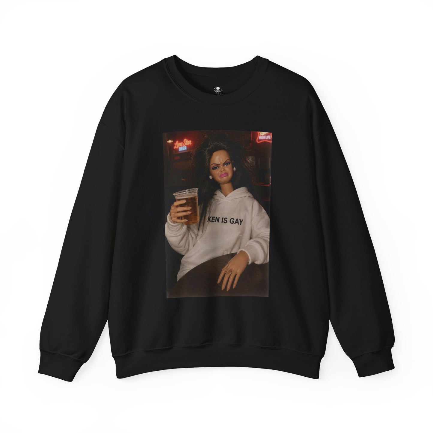Crewneck Sweatshirt — Photo Print "Ken Is Gay" Retro Bar Vibe