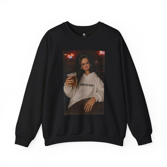 Crewneck Sweatshirt — Photo Print "Ken Is Gay" Retro Bar Vibe
