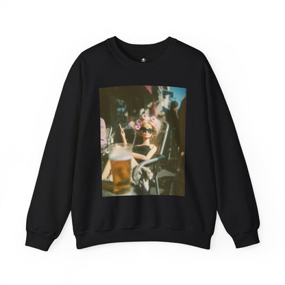 Photography Print Sweatshirt — Vintage Café Scene Crewneck