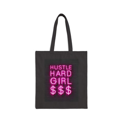 Hustle Hard Girl Neon Canvas Tote