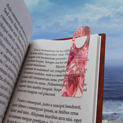Heart Glass Bookmark — Pink Valentine Reading Accessory