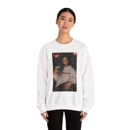 Crewneck Sweatshirt — Photo Print "Ken Is Gay" Retro Bar Vibe