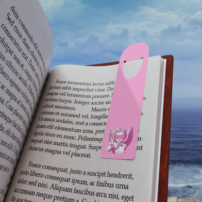 Pink Angel Bookmark — Cute Heart Cherub Metal Page Marker