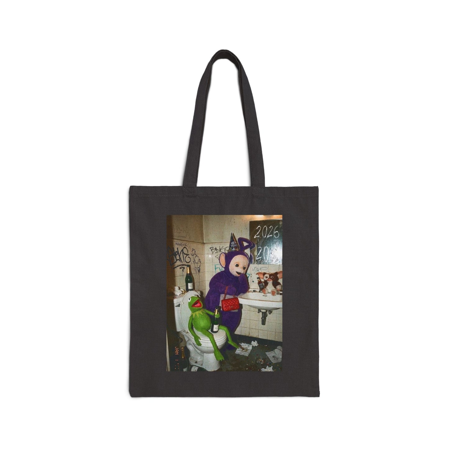 Dark Grunge Tote Bag — Edgy Teletubby Bathroom Art Print