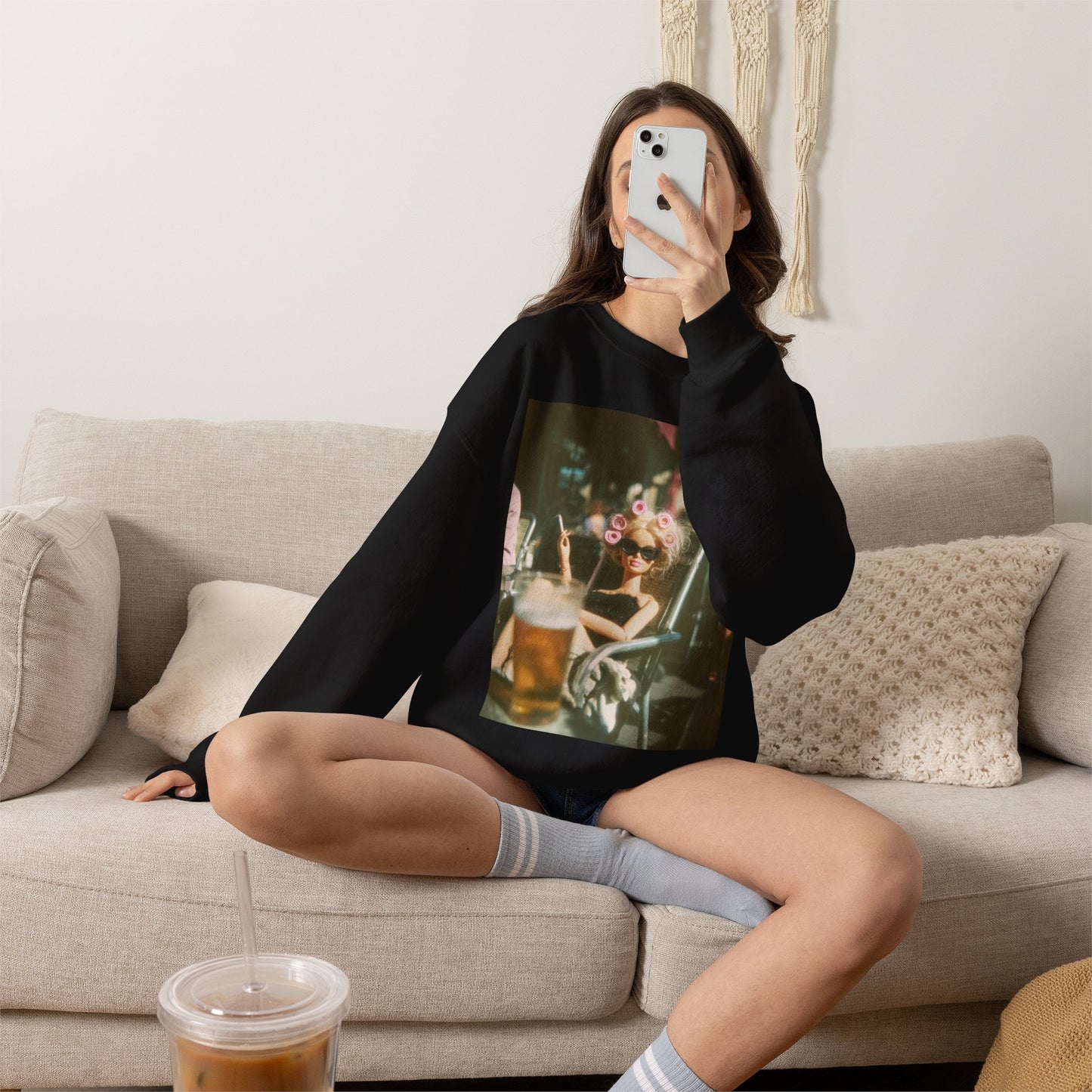 Photography Print Sweatshirt — Vintage Café Scene Crewneck