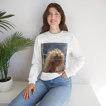 Barbie on Fire Graphic Sweatshirt – Retro Doll Photo Pullover with Text
